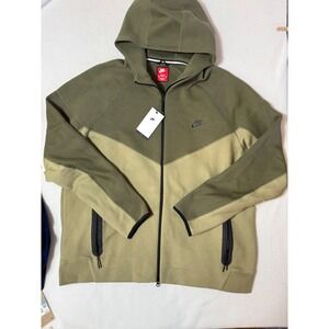Nike Tech Fleece Full Zip Hoodie Jacket Khaki Olive Green 3XL Tall FB7921 276